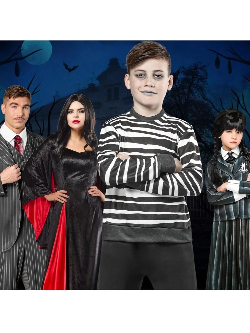 Rubie's Wednesday Pugsley Addams Black & White Striped Top with Black Pants